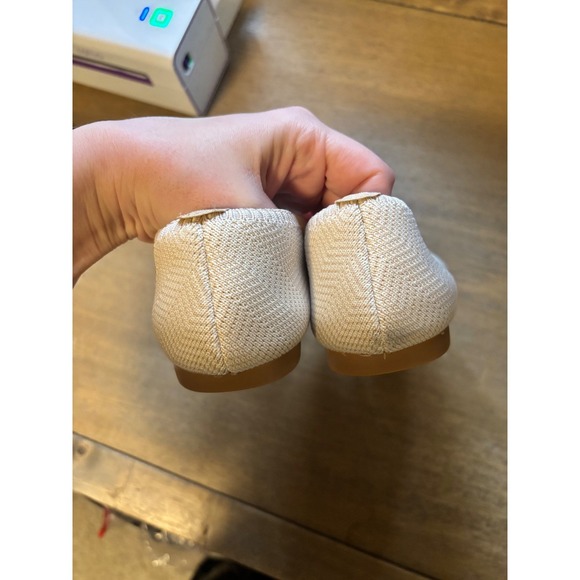 Vivaia Aria Pointed Toe Flats Cream Chevron Size 7 / 37.5 Sustainable Recycled - Picture 6 of 10